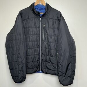 Lands End Men's Primaloft Puffer Full Zip Jacket Size 2XL Nylon Black‎